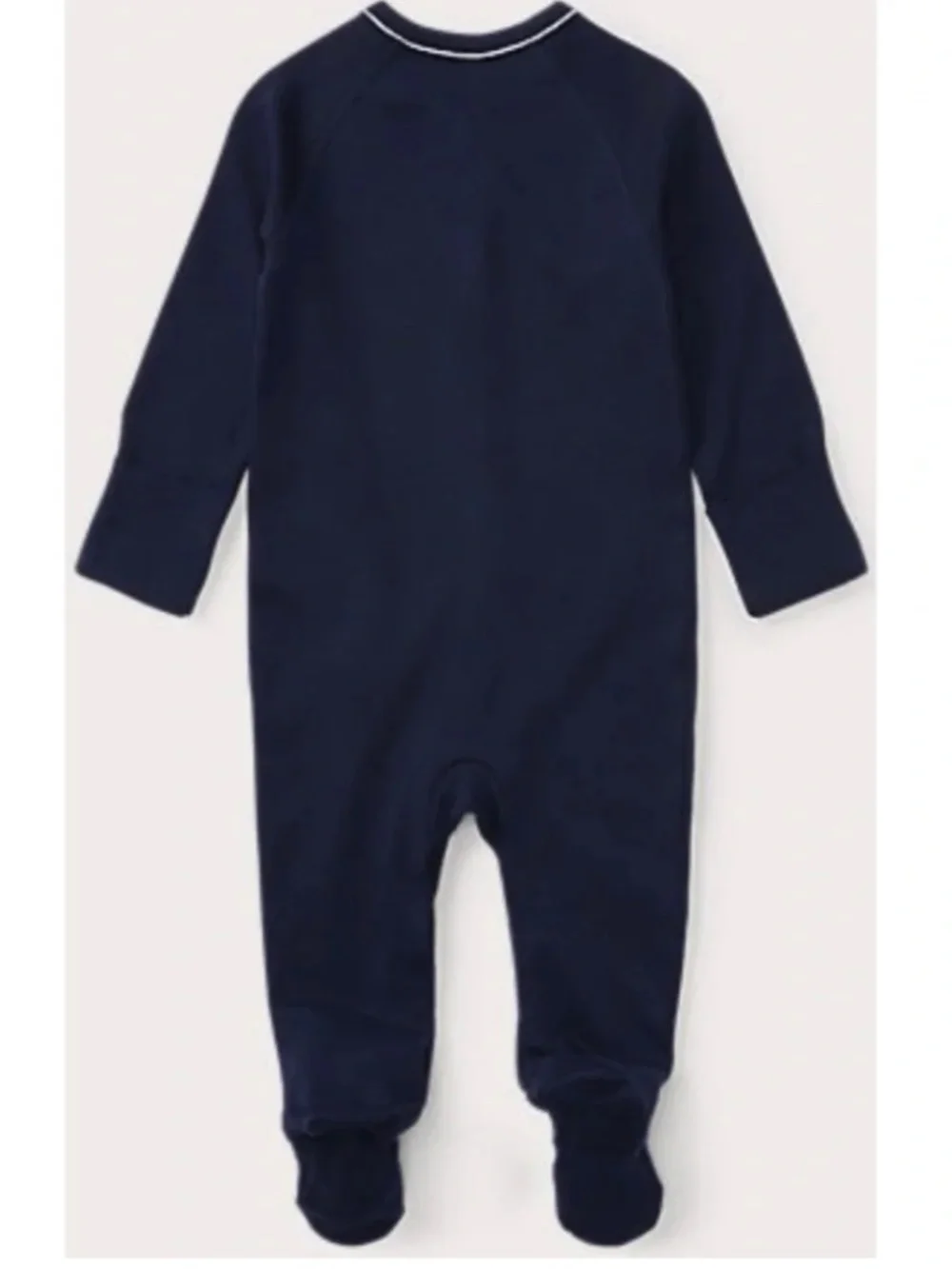 Ralph Lauren Cotton Jersey Footed Pajamas in Navy